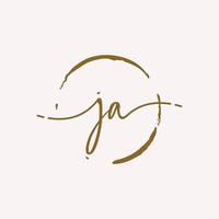 initials letter JA handwriting logo vector template