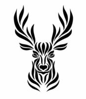 Illustration vector graphics of tribal art deer head design Suitable for tattoos