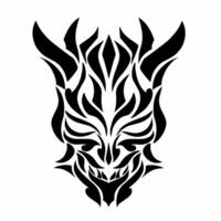 Illustration vector graphics of tribal art abstract black devil face tattoo design