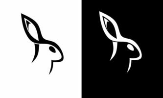 Illustration vector graphics of simple rabbit head logo design template