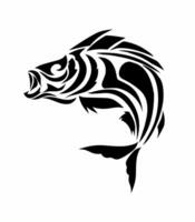 Illustration vector graphics of tribal art design abstract in the shape of a fish suitable for tattoos