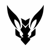 Illustration vector graphics of tribal art abstract rabbit head symbol suitable for logos