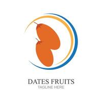 vector ilustración de fechas frutas logo diseño