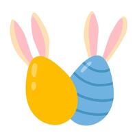 bunny Easter eggs vector