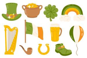 set of Saint Patrick objects vector