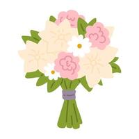 doodle wedding bouquet vector