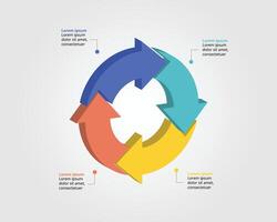 4 arrow template for infographic for presentation for 4 element vector