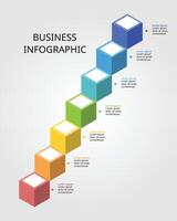 timeline ladder level for infographic presentation template with 7 element for banner vector