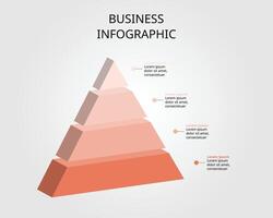 pirámide gráfico modelo para infografía para presentación para 4 4 elemento vector