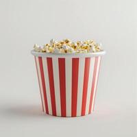 AI generated popcorn bucket on white background photo