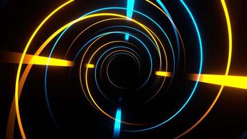 Orange and Blue Moving Fronted Neon Lines Background VJ Loop video