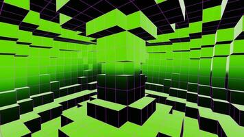 Green and Purple Floating Square Cirular Motion Background VJ Loop video