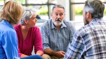 AI generated Group Therapy for Seniors, Supporting Each Other, Mental Health and Wellbeing, Generative AI photo