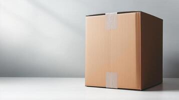 AI generated From Shipping to Storage, Sealed Cardboard Box, Cardbox Parcel Ready for Transportation, Generative AI photo