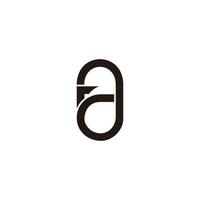 letter a arrow loop simple geometric logo vector