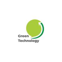 green technology arrow up talk logo vector