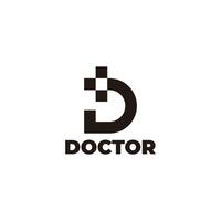 lette d plus doctor text simple logo vector