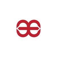 letter ee simple linked geometric logo vector