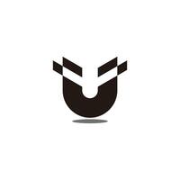 letter u motion geometric simple logo vector