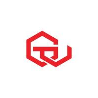 letter gw linked hexagonal logo vector