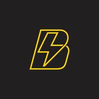letter b infinity bolt linear logo vector