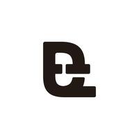 letter et linked overlap simple logo vector