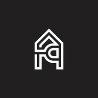 letter q real estate simple outline geometric logo vector