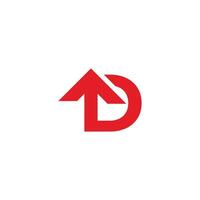 letter d up arrow finance business logo vector