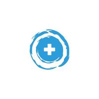 plus medical circle water pure health logo vector