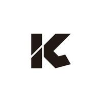 letter kl simple slice geometric logo vector
