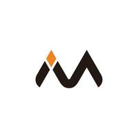 letter m gold diamond abstract logo vector