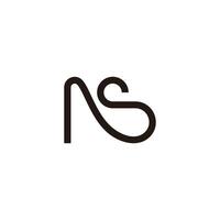 letter ns linked loop linear geometric logo vector