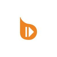 letter b next arrow simple logo vector