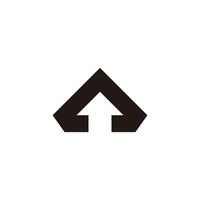 triangle arrow up negative space logo vector