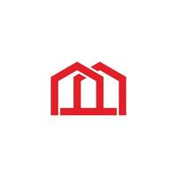 letter m house construction frame logo vector