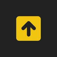 Up arrow icon in flat style. Arrow vector illustration on black background. Arrow business concept. Suitable for icons, logos, or signs.