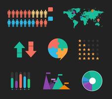 Set of flat design graphic resource vectors and pictograms. Suitable for web and mobile applications.