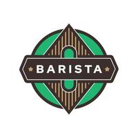 Barista logo design vector template. Business sign, symbol. Suitable for vintage coffee shop.