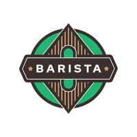 Barista logo design vector template. Business sign, symbol. Suitable for vintage coffee shop.