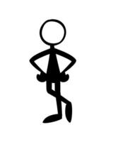 Illustration of a casual stick man. Silhouette vector. vector