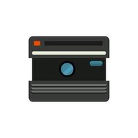 Camera icon in flat style on a white background vector illustration for design. Old styled camera.