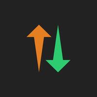 Up and down arrow icon, vector illustration. Flat design style. Suitable for data transfer download and upload sign.