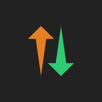 Up and down arrow icon, vector illustration. Flat design style. Suitable for data transfer download and upload sign.