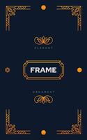 Vintage ornamental and decorative border frame. Retro luxury line art ornament vector template.