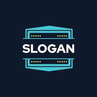 eslogan retro logo con etiqueta modelo en caja forma. adecuado para marca identidad. vector