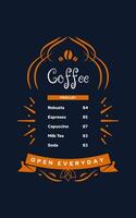 Coffee shop menu design template. Vector illustration. Suitable for your coffee shop business menu.