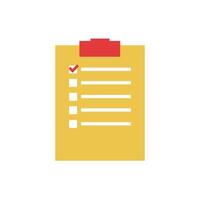 Checklist icon. Flat color design. Clipboard vector illustration.