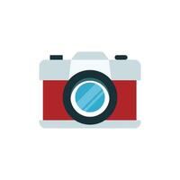 Camera icon in flat color style. Photo camera vector illustration on a white isolated background. Camera business concept.