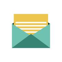 Opened envelope icon in flat color style. Email message letter symbol vector