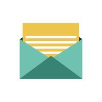 Opened envelope icon in flat color style. Email message letter symbol vector